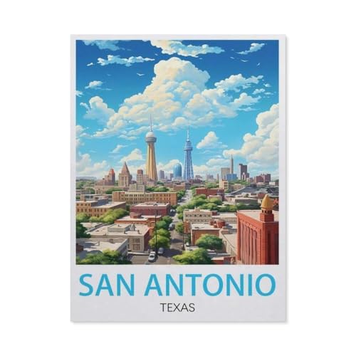 1000 Stück Puzzle，San Antonio Texas，Erwachsene Kinder Holz Spielzeug Lernspiel（75x50cm）-AZ60 von YYHMKBYY