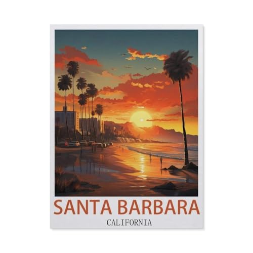 1000 Stück Puzzle，Santa Barbara, Kalifornien (Sunset)，Erwachsene Kinder Holz Spielzeug Lernspiel（75x50cm）-EP49 von YYHMKBYY