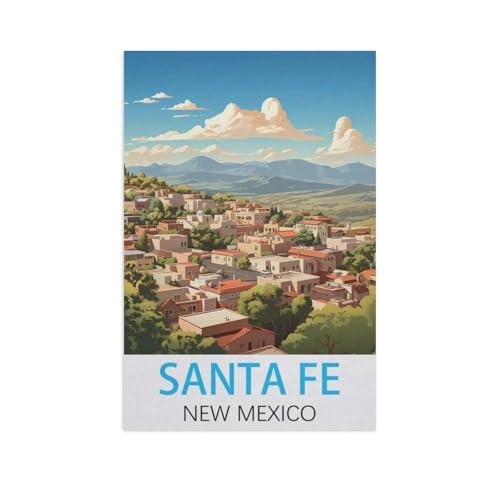 1000 Stück Puzzle，Santa Fe New Mexico，Erwachsene Kinder Holz Spielzeug Lernspiel（75x50cm）-FT55 von YYHMKBYY