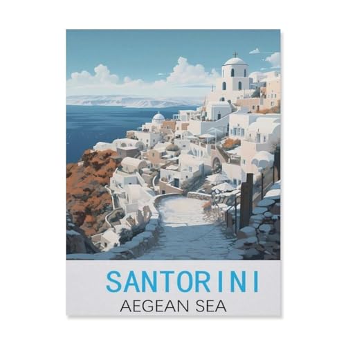 1000 Stück Puzzle，Santorin, Ägäis，Erwachsene Kinder Holzs pielzeug Lernspiel（75x50cm）-FM20 von YYHMKBYY