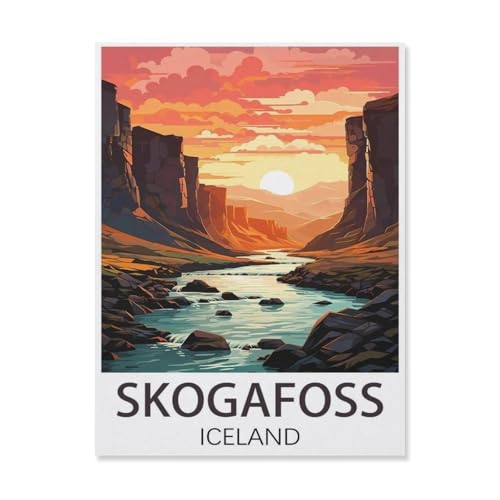 1000 Stück Puzzle，Skogafoss Island，Erwachsene Kinder Papiers pielzeug Lernspiel（38x26cm）-T16 von YYHMKBYY