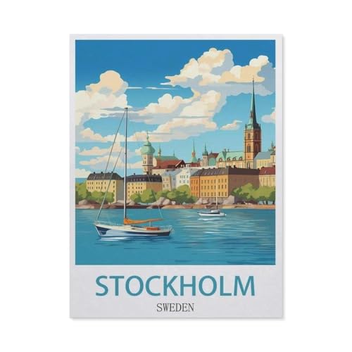 1000 Stück Puzzle，Stockholm, Schweden，Erwachsene Kinder Holz Spielzeug Lernspiel（75x50cm）-DG27 von YYHMKBYY