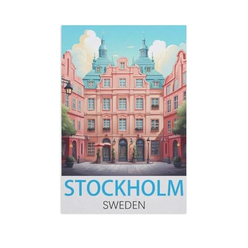 1000 Stück Puzzle，Stockholm Schweden，Erwachsene Kinder Holz Spielzeug Lernspiel（75x50cm）-FP90 von YYHMKBYY