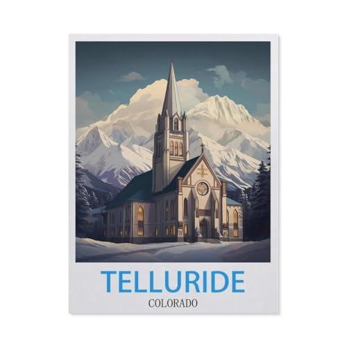 1000 Stück Puzzle，Telluride Colorado Vintage Reiseplakate，Erwachsene Kinder Holz Spielzeug Lernspiel（75x50cm）-CC95 von YYHMKBYY