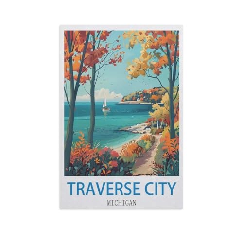 1000 Stück Puzzle，Traverse City, Michigan，Erwachsene Kinder Papier Spielzeug Lernspiel（38x26cm）-GD10 von YYHMKBYY