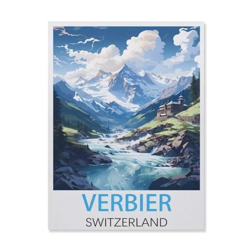 1000 Stück Puzzle，Verbier, der Schweiz，Erwachsene Kinder Papiers pielzeug Lernspiel（50x70cm）-DO31 von YYHMKBYY