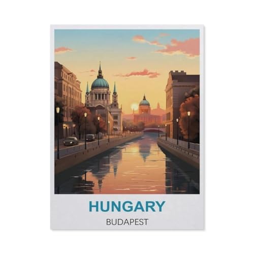1000 Stück Puzzle，Vintage-Reiseposter, Ungarn, Budapest，Erwachsene Kinder Holz Spielzeug Lernspiel（75x50cm）-BI42 von YYHMKBYY