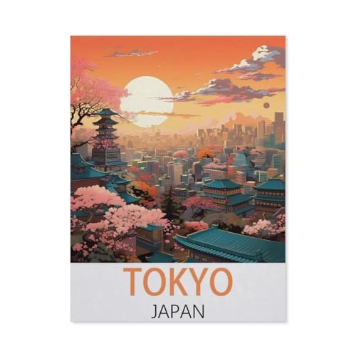 1000 Stück Puzzle，Vintage-Reiseposter Tokio, Japan，Erwachsene Kinder Holz Spielzeug Lernspiel（75x50cm）-AH27 von YYHMKBYY