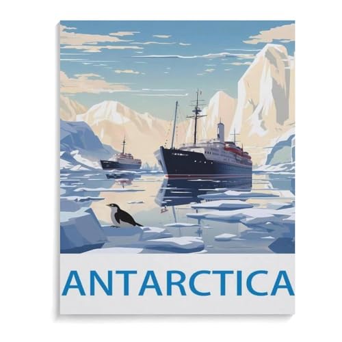 1000 Stück Puzzle，Vintages Reiseplakat der Antarktis，Erwachsene Kinder Holz Spielzeug Lernspiel（75x50cm）-I20 von YYHMKBYY