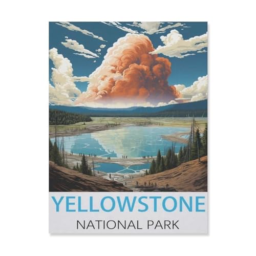 1000 Stück Puzzle，Yellowstone Nationalpark USA，Erwachsene Papier Puzzles, Kinder Entdecken Sie Kreativität Wandkunst Dekor Spielzeug（38x26cm）-FK16 von YYHMKBYY