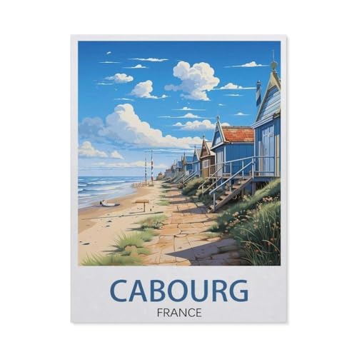 1000 Stück Puzzle Für Erwachsene Puzzle Holz Puzzle，Cabourg Frankreich, Vintage-Reiseposter，Puzzles DIY Pädagogisches Puzzlespiel Kinder Familienspiele（75x50cm）-BB97 von YYHMKBYY