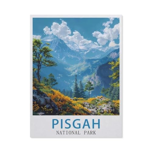 1000 Stück Puzzle Für Erwachsene Puzzle Holz Puzzle，Pisgah National Park Vintage-Reiseposter，Puzzles DIY Pädagogisches Puzzlespiel Kinder Familienspiele（75x50cm）-AV37 von YYHMKBYY