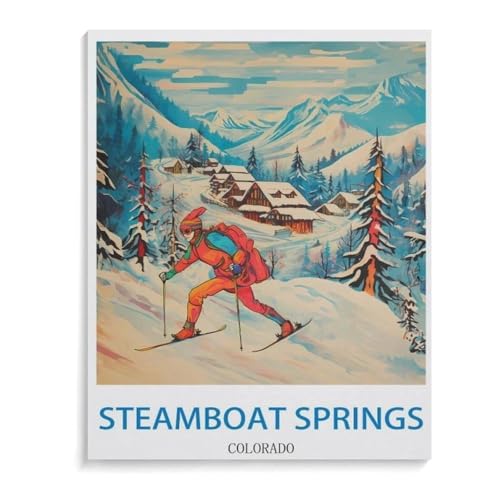 1000 Stück Puzzle Für Erwachsene Puzzle Papier Puzzle，Skifahren in Steamboat Springs, Colorado，Puzzles DIY Pädagogisches Puzzlespiel Kinder Familienspiele（50x70cm）-K54 von YYHMKBYY