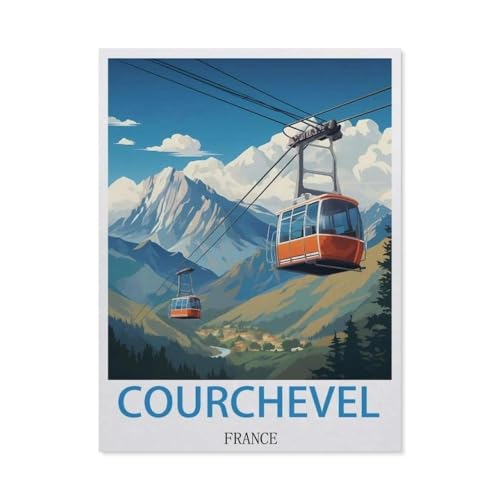 1000-Stück Puzzle Für Erwachsene Und Kinder-Holz Puzzle，Courchevel, Frankreich，Familie Interaktive Spiele Große Ferien Freizeit（75x50cm）-DJ38 von YYHMKBYY