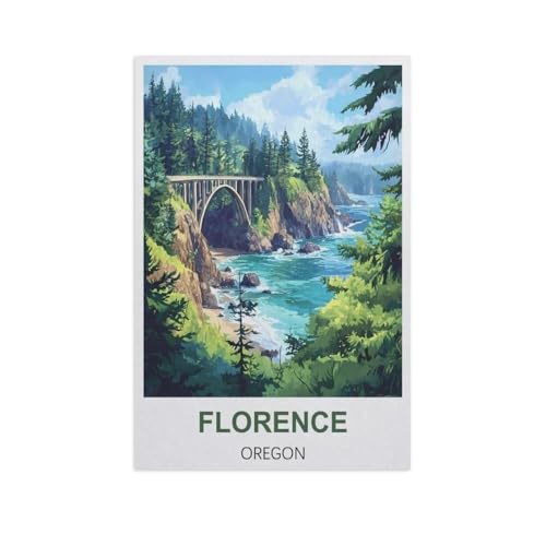 1000-Stück Puzzle Für Erwachsene Und Kinder-Holz Puzzle，Florence, Oregon，Familie Interaktive Spiele Große Ferien Freizeit（75x50cm）-GF45 von YYHMKBYY