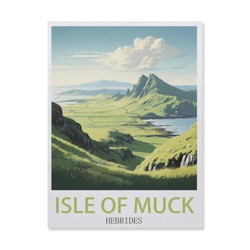 1000-Stück Puzzle Für Erwachsene Und Kinder-Holz Puzzle，Insel Muck Hebriden，Familie Interaktive Spiele Große Ferien Freizeit（75x50cm）-GL32 von YYHMKBYY