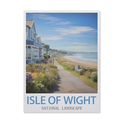 1000-Stück Puzzle Für Erwachsene Und Kinder-Holz Puzzle，Isle of Wight National Landscape，Familie Interaktive Spiele Große Ferien Freizeit（75x50cm）-FJ46 von YYHMKBYY