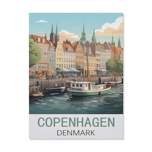 1000-Stück Puzzle Für Erwachsene Und Kinder-Holz Puzzle，Kopenhagen Dänemark，Familie Interaktive Spiele Große Ferien Freizeit（75x50cm）-FK19 von YYHMKBYY
