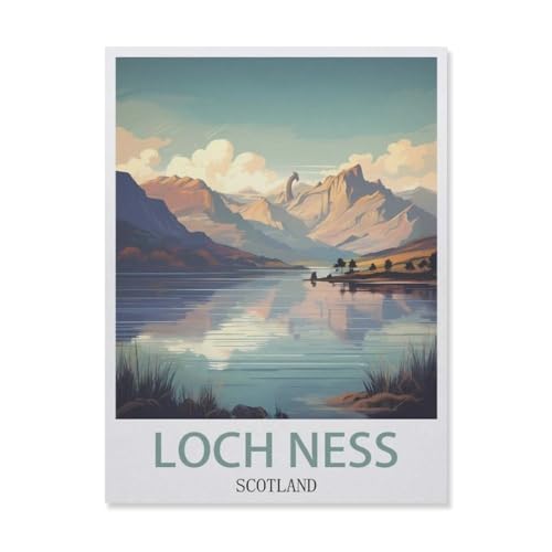 1000-Stück Puzzle Für Erwachsene Und Kinder-Holz Puzzle，Loch Ness Schottland，Familie Interaktive Spiele Große Ferien Freizeit（75x50cm）-FI70 von YYHMKBYY