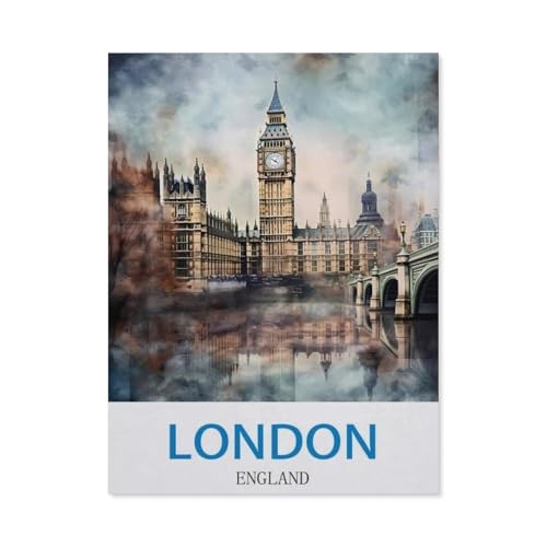 1000-Stück Puzzle Für Erwachsene Und Kinder-Holz Puzzle，London, England，Familie Interaktive Spiele Große Ferien Freizeit（75x50cm）-CN36 von YYHMKBYY