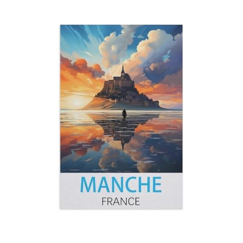 1000-Stück Puzzle Für Erwachsene Und Kinder-Holz Puzzle，Manche Frankreich，Familie Interaktive Spiele Große Ferien Freizeit（75x50cm）-FQ6 von YYHMKBYY