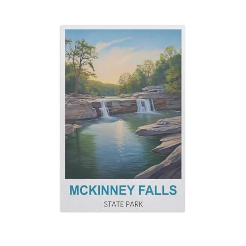 1000-Stück Puzzle Für Erwachsene Und Kinder-Holz Puzzle，McKinney Falls State Park，Familie Interaktive Spiele Große Ferien Freizeit（75x50cm）-GG18 von YYHMKBYY