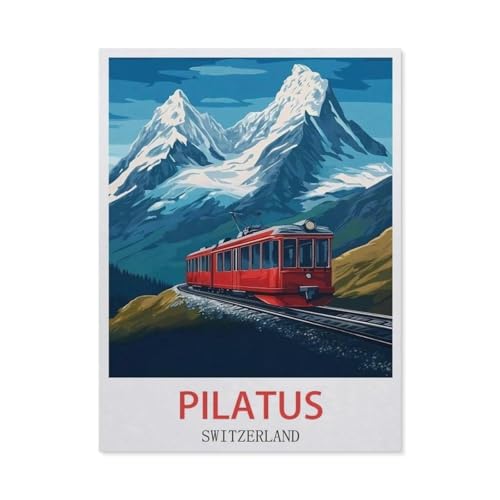 1000-Stück Puzzle Für Erwachsene Und Kinder-Holz Puzzle，Pilatus der Schweiz，Familie Interaktive Spiele Große Ferien Freizeit（75x50cm）-FC10 von YYHMKBYY