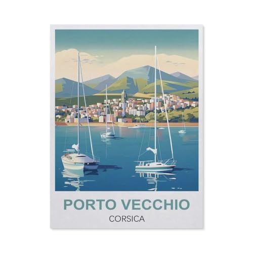 1000-Stück Puzzle Für Erwachsene Und Kinder-Holz Puzzle，Porto Vecchio, Korsika，Familie Interaktive Spiele Große Ferien Freizeit（75x50cm）-EL24 von YYHMKBYY