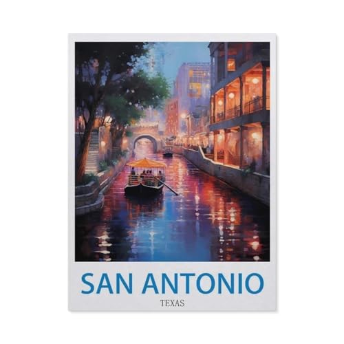 1000-Stück Puzzle Für Erwachsene Und Kinder-Holz Puzzle，San Antonio, Texas，Familie Interaktive Spiele Große Ferien Freizeit（75x50cm）-EA96 von YYHMKBYY
