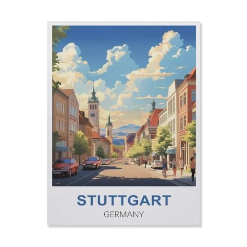 1000-Stück Puzzle Für Erwachsene Und Kinder-Holz Puzzle，Stuttgart Deutschland，Familie Interaktive Spiele Große Ferien Freizeit（75x50cm）-FE32 von YYHMKBYY