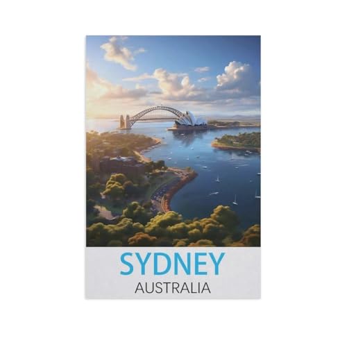 1000-Stück Puzzle Für Erwachsene Und Kinder-Holz Puzzle，Sydney Australien，Familie Interaktive Spiele Große Ferien Freizeit（75x50cm）-FQ79 von YYHMKBYY