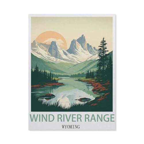1000-Stück Puzzle Für Erwachsene Und Kinder-Holz Puzzle，Wind River Range Wyoming，Familie Interaktive Spiele Große Ferien Freizeit（75x50cm）-EZ18 von YYHMKBYY