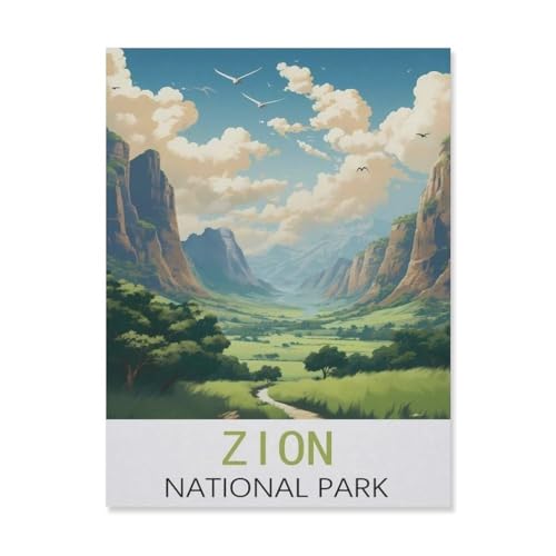 1000-Stück Puzzle Für Erwachsene Und Kinder-Holz Puzzle，Zion Nationalpark，Familie Interaktive Spiele Große Ferien Freizeit（75x50cm）-FL65 von YYHMKBYY