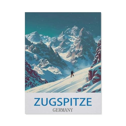 1000-Stück Puzzle Für Erwachsene Und Kinder-Holz Puzzle，Zugspitze, Deutschland，Familie Interaktive Spiele Große Ferien Freizeit（75x50cm）-CI25 von YYHMKBYY