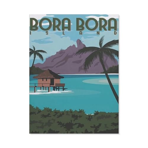 1000-Stück Puzzle Für Erwachsene Und Kinder-Papier Puzzle，Bora Bora Insel Berg，Familie Interaktive Spiele Große Ferien Freizeit（50x70cm）-BK4 von YYHMKBYY
