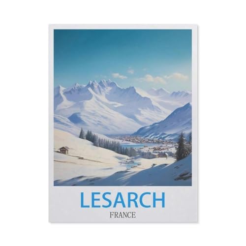 1000-Stück Puzzle Für Erwachsene Und Kinder-Papier Puzzle，Les Arcs Frankreich Vintage Reiseplakate，Familie Interaktive Spiele Große Ferien Freizeit（38x26cm）-CC38 von YYHMKBYY