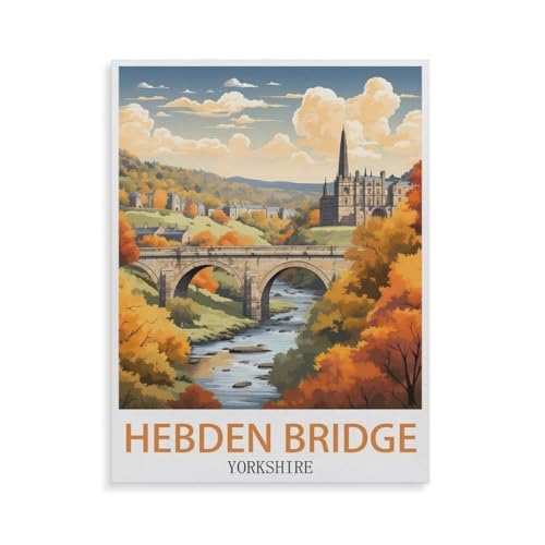1000 Teile，Hebden Bridge Yorkshire，Jigsaw Fun Game Spielzeug Lernspielzeug Für Erwachsene（38x26cm）-GU25 von YYHMKBYY