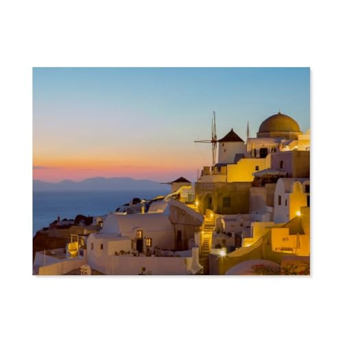 1000 Teile，Insel des Lichts - Santorini，Jigsaw Fun Game Spielzeug Lernspielzeug Für Erwachsene（38x26cm）-BA39 von YYHMKBYY