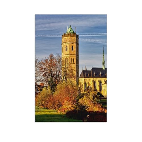 1000 Teile，Wasserturm und Tilbecker Kapelle in Havixbeck，Jigsaw Fun Game Spielzeug Lernspielzeug Für Erwachsene（38x26cm）-AV14 von YYHMKBYY