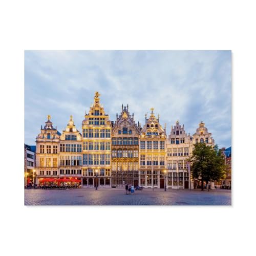 1000 Teile，Zunfthäuser am Grote Markt in Antwerpen，Jigsaw Fun Game Spielzeug Lernspielzeug Für Erwachsene（75x50cm）-AU51 von YYHMKBYY