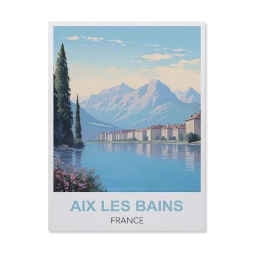1000 Teile Holzpuzzle, Aix-Les-Bains Frankreich, Spielzeugspiel für Kinder und Erwachsene – klassisches Zeichnen, Puzzle, gelegentliche Bildung (75 x 50 cm) -EP85 von YYHMKBYY