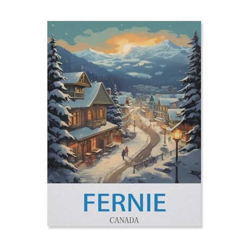 1000 Teile Holzpuzzle, Fernie, Kanada, Spielzeugspiel für Kinder und Erwachsene – klassisches Zeichnen, Puzzle, gelegentliche Bildung (75 x 50 cm) -EJ25 von YYHMKBYY