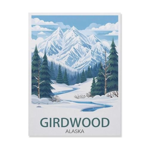 1000 Teile Holzpuzzle, Girdwood, Alaska, Spielzeugspiel für Kinder und Erwachsene – klassisches Zeichnen, Puzzle, gelegentliche Bildung (75 x 50 cm) DO45 von YYHMKBYY
