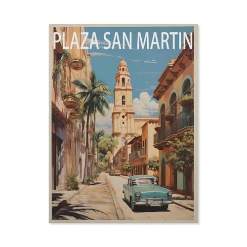 1000 Teile Holzpuzzle, Plaza San Martín, Peru, Spielzeugspiel für Kinder und Erwachsene – klassisches Zeichnen, Puzzle, gelegentliche Bildung (75 x 50 cm) -DW5 von YYHMKBYY