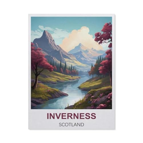 1000 Teile Holzpuzzle, Unverness, Schottland, Spielzeugspiel für Kinder und Erwachsene – klassisches Zeichnen, Puzzle, gelegentliche Bildung (75 x 50 cm) - DI85 von YYHMKBYY