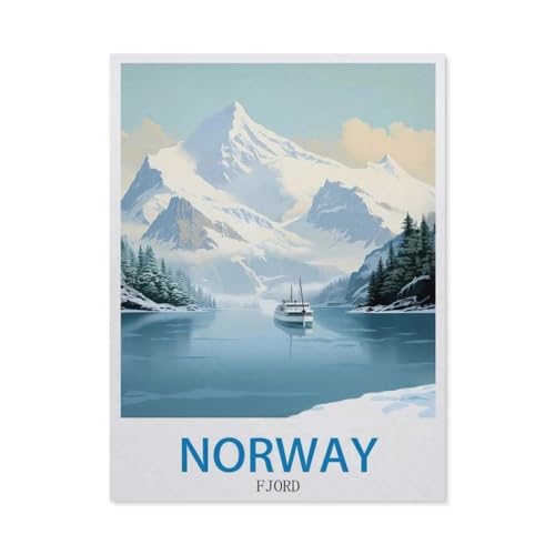 1000 Teile Papierpuzzle, norwegische Fjorde, Norwegen, Spielzeugspiel für Kinder und Erwachsene – klassisches Zeichnen, Puzzle, gelegentliche Bildung (50 x 70 cm) -DY85 von YYHMKBYY
