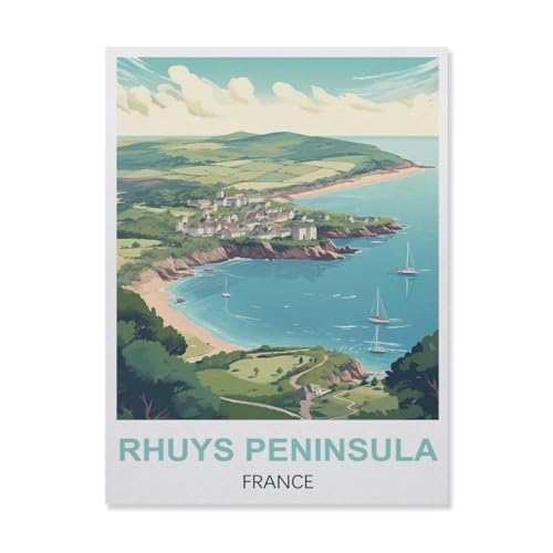 1000 Teile Papierpuzzles, Halbinsel von Rhuys Frankreich, Spielzeugspiel für Kinder und Erwachsene – klassisches Zeichnen, Puzzle, gelegentliche Bildung (50 x 70 cm) - ES75 von YYHMKBYY