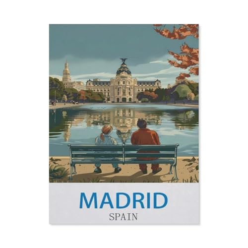 1000 Teile Puzzle, Papierpuzzlebild für Erwachsene, Madrid, Spanien, lässiges Spielzeug für Erwachsene und Jugendliche sehr schwierig (50 x 70 cm) -ED30 von YYHMKBYY