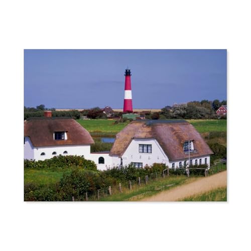 1000 Teile Puzzle，Leuchtturm auf der Insel Pellworm，Für Kinder Und Erwachsene Papier Personalisiertes Puzzle-Spaß-Spiel（38x26cm）-AU34 von YYHMKBYY