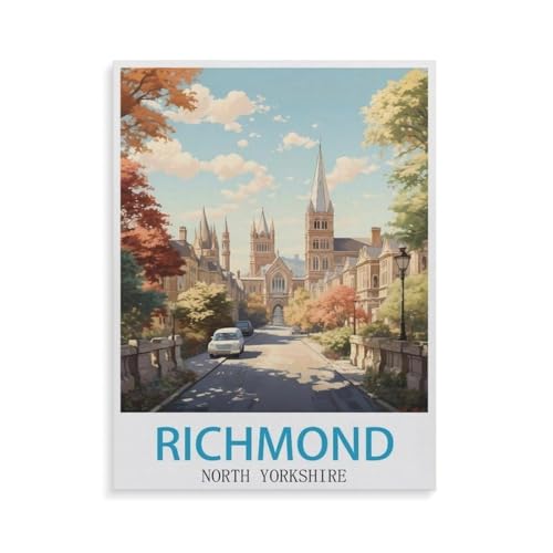 1000 Teile Puzzle，Richmond North Yorkshire，Für Kinder Und Erwachsene Papier Personalisiertes Puzzle-Spaß-Spiel（38x26cm）-GS40 von YYHMKBYY
